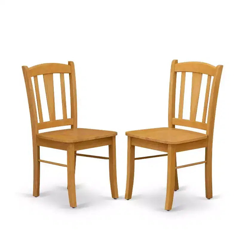 HomeStock Juego de Comedor de 5 Piezas, Mesa con Tapa de Madera Maciza con Acabado de Roble Natural y 4 Sillas con Respaldo de Listones y Hoja Abatible