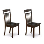 Mesa de comedor redonda de madera maciza con acabado capuchino de 3 piezas HomeStock con 2 sillas