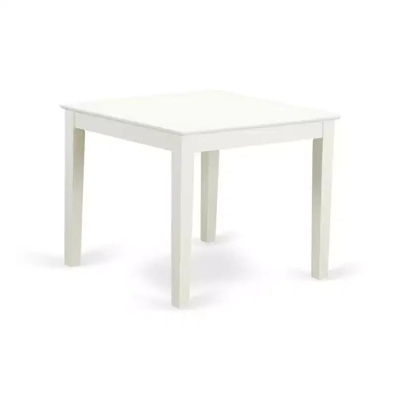 Juego de comedor cuadrado flamenco rosa, mesa de 36 pulgadas y 2 sillas Parsons, patas de lino blanco, piel sintética