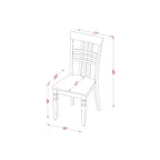 Mesa de comedor HomeStock de 7 piezas con superficie de madera maciza y acabado blanco lino con 6 sillas