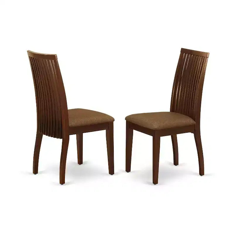 Juego de comedor rectangular de 5 piezas con tapa de madera maciza con acabado en caoba - Asientos para 4 personas