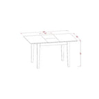 Juego de comedor rectangular de 5 piezas con tapa de madera maciza con acabado en caoba - Asientos para 4 personas
