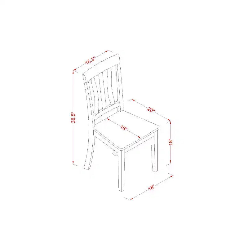 Juego de comedor de 5 piezas con tapa de madera maciza con acabado en roble natural - Para 4 personas