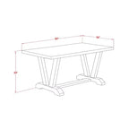 Mesa de comedor HomeStock de 6 piezas, rectangular, con acabado jacobino envejecido y tapa de madera maciza, con 1 banco y 4 sillas.
