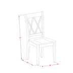 Mesa de comedor HomeStock de 5 piezas con tapa redonda de madera maciza con acabado de caoba y 4 sillas con respaldo cruzado con alas abatibles
