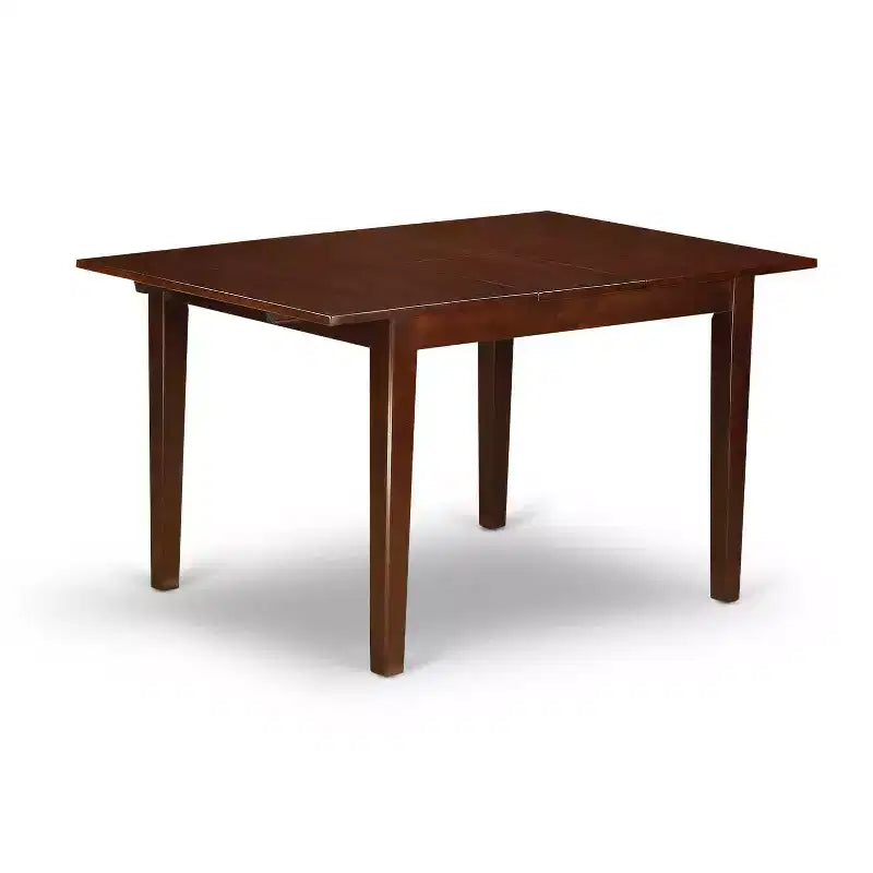 Juego de mesa de comedor HomeStock de 3 piezas con acabado de caoba, parte superior rectangular de madera maciza con extensión de mariposa