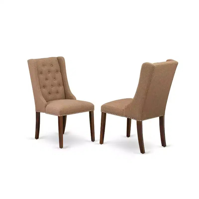 Juego de mesa de comedor HomeStock de 3 piezas con acabado de caoba, parte superior rectangular de madera maciza con extensión de mariposa