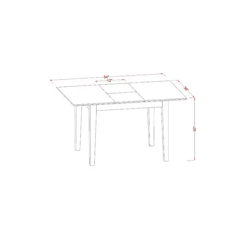 Juego de mesa de comedor HomeStock de 3 piezas con acabado de caoba, parte superior rectangular de madera maciza con extensión de mariposa