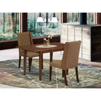 Juego de mesa de comedor HomeStock de 3 piezas con parte superior rectangular de madera maciza con acabado en caoba y extensión de mariposa