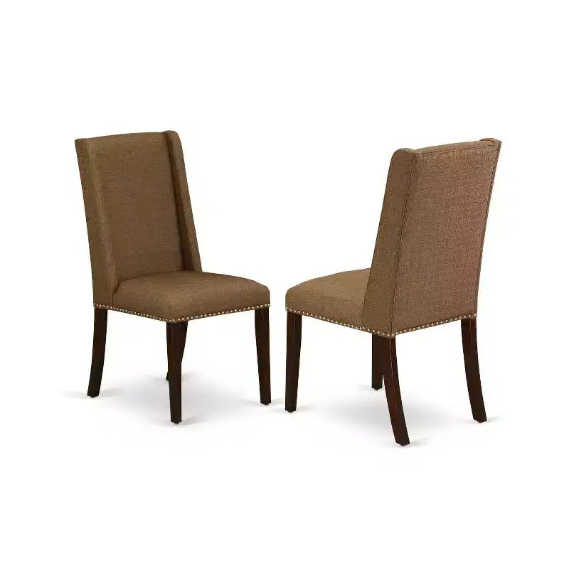 Juego de mesa de comedor HomeStock de 3 piezas con parte superior rectangular de madera maciza con acabado en caoba y extensión de mariposa