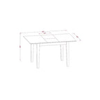 Juego de mesa de comedor HomeStock de 3 piezas con parte superior rectangular de madera maciza con acabado en caoba y extensión de mariposa