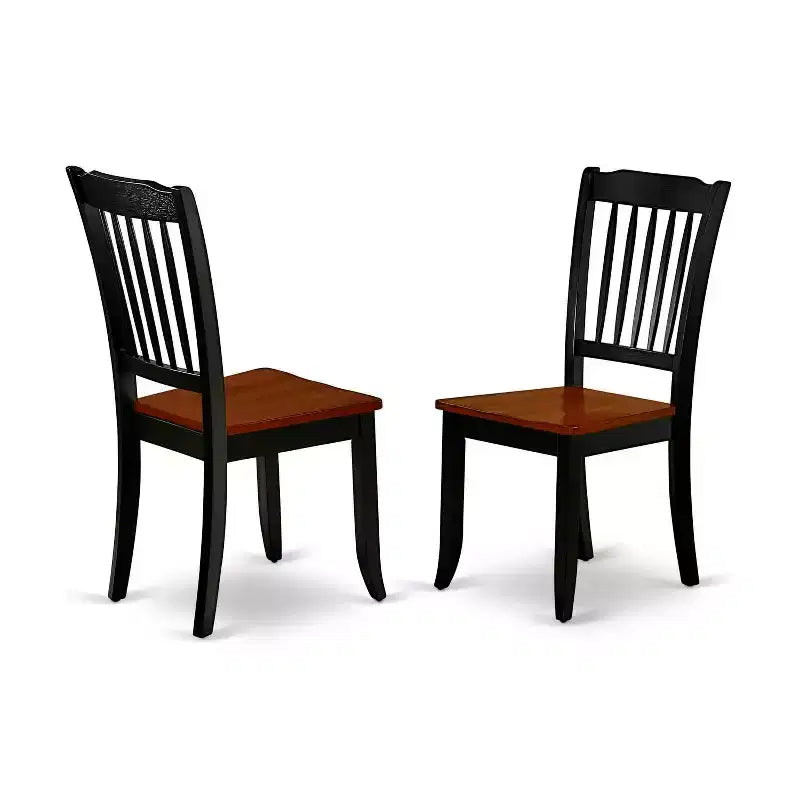 HomeStock Juego de Comedor de 5 Piezas con Cubierta de Madera Sólida, Acabado Negro y Cerezo - Capacidad para 4 Personas