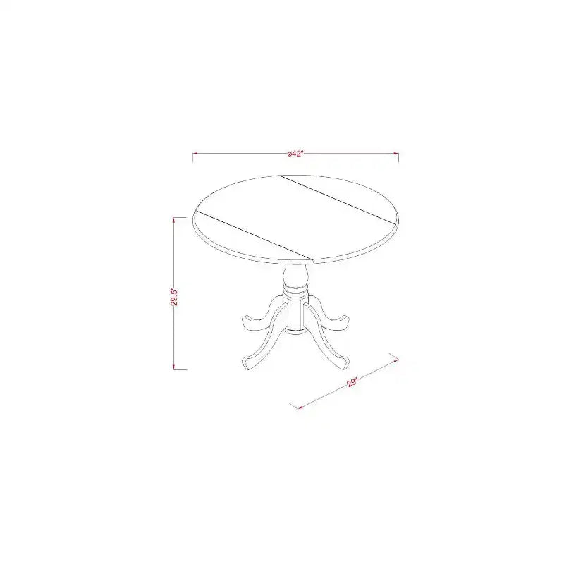 Juego de comedor redondo de 3 piezas: mesa de 42 pulgadas con alas abatibles y 2 sillas Parsons - Tela de lino beige