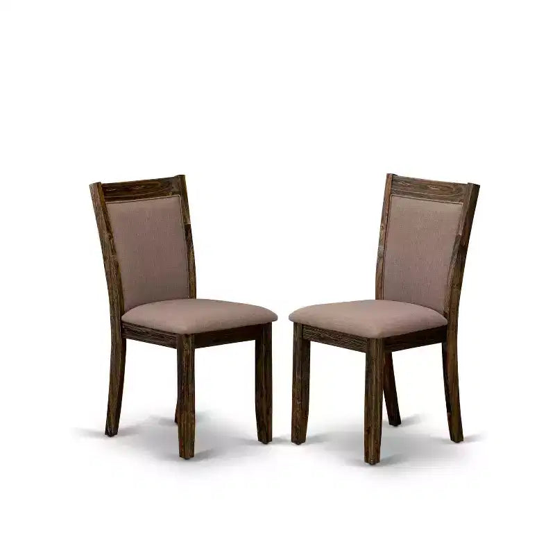 Mesa de comedor HomeStock de 5 piezas con tapa de madera maciza y acabado jacobino envejecido con 4 sillas