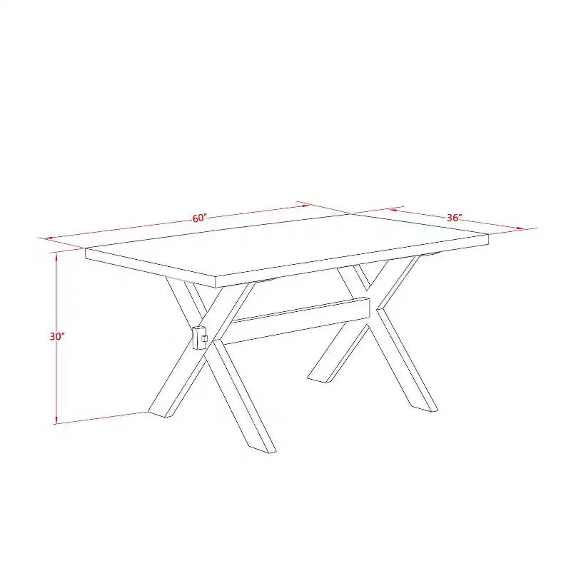 Mesa de comedor HomeStock de 5 piezas con tapa de madera maciza y acabado jacobino envejecido con 4 sillas