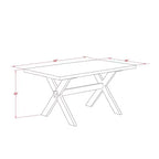 Mesa de comedor HomeStock de 5 piezas con tapa de madera maciza y acabado jacobino envejecido con 4 sillas