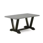 Mesa de comedor HomeStock de 6 piezas rectangular con acabado de roble natural y tapa de madera maciza con 1 banco y 4 sillas