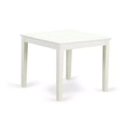 HomeStock 3-Pc Linen White Finish Square Solid Wood Top Dining Table Set