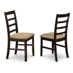 Mesa de comedor HomeStock de 5 piezas con tapa rectangular de madera maciza con acabado capuchino y 4 sillas