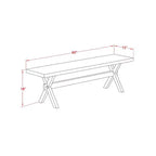 Mesa de comedor HomeStock de 3 piezas con parte superior de madera maciza, acabado jacobino envejecido y 2 bancos