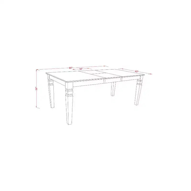 Mesa de comedor HomeStock de 5 piezas con superficie de madera maciza en acabado blanco y cerezo con 4 sillas
