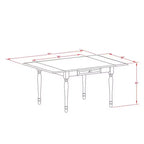 Juego de comedor de 5 piezas con tapa de madera maciza, acabado blanco lino, con extensión, para 4 personas
