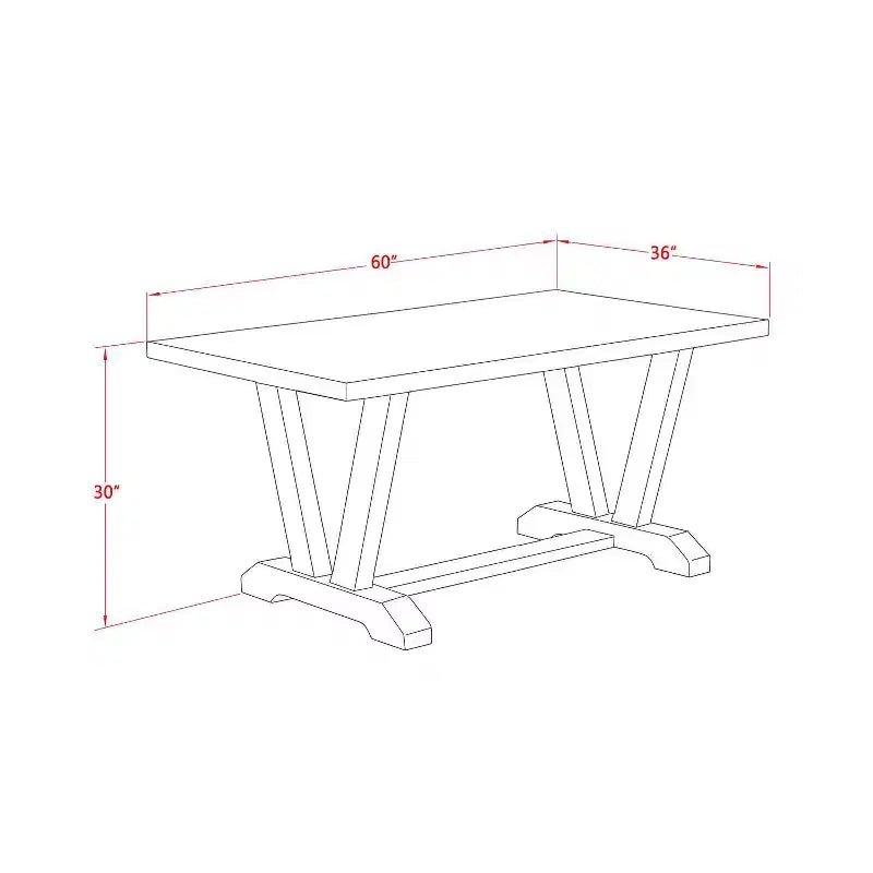 Mesa de comedor HomeStock de 7 piezas con parte superior de madera maciza y acabado de roble natural con 6 sillas