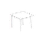 Juego de comedor bohemio - Mesa y sillas de cocina de 3 piezas - Mesa cuadrada, sillas tapizadas en lino, acabado roble