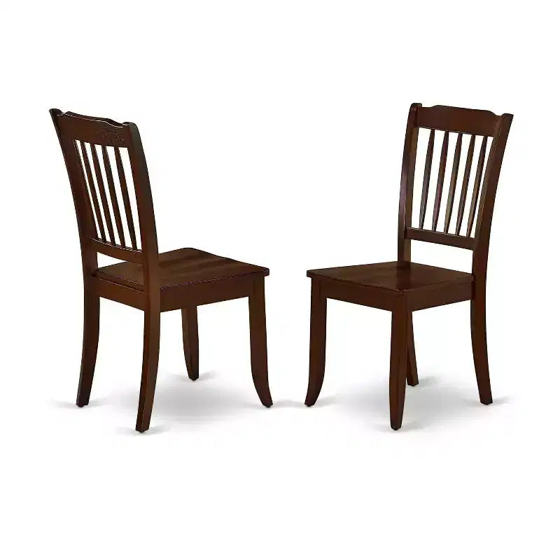 Juego de comedor de 3 piezas con parte superior de madera maciza con acabado de caoba (4 asientos)