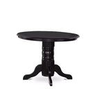 Juego de comedor moderno de 3 piezas - Mesa de comedor redonda con 2 sillas de madera - Juego de mesa de cocina con acabado negro