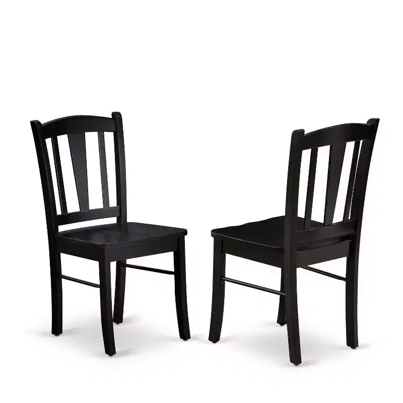 Juego de comedor moderno de 3 piezas - Mesa de comedor redonda con 2 sillas de madera - Juego de mesa de cocina con acabado negro