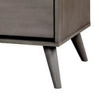 Buro de noche de madera Royal Hampton de 2 cajones con tiradores recortados, gris
