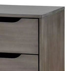 Buro de noche de madera Royal Hampton de 2 cajones con tiradores recortados, gris