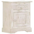 Bedside Cabinet White Solid mango wood 15.7 x 11.8 x 19.7 in