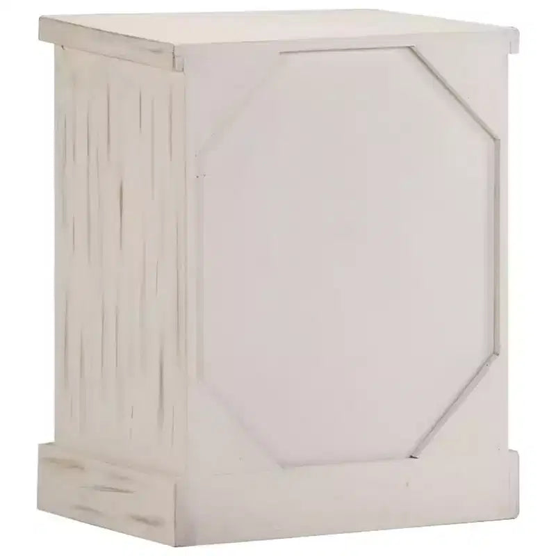 Mesita de noche blanco madera maciza de mango 15.7 x 11.8 x 19.7 in