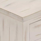 Mesita de noche blanco madera maciza de mango 15.7 x 11.8 x 19.7 in