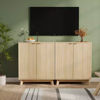 Aparador Buffet de 34.49 pulgadas con almacenamiento, aparador moderno con puertas acanaladas y estantes ajustables, mesa consola de madera para sala de estar