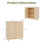 Aparador Buffet de 34.49 pulgadas con almacenamiento, aparador moderno con puertas acanaladas y estantes ajustables, mesa consola de madera para sala de estar