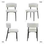 Bestier Juego de 4 sillas de oficina modernas sin brazos, sillas tapizadas con respaldo curvo, estructura de metal resistente