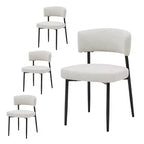 Bestier Modern Armless Office Chairs Set of 4, Upholstered Chairs with Curved Backrest,Sturdy Metal Frame