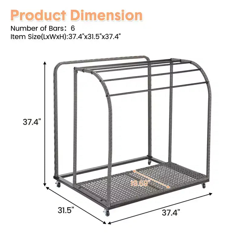 Toallero de piscina para exteriores, toallero de pie de mimbre, organizador de almacenamiento con compartimento para flotadores, churros de piscina, aros de natación