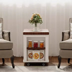 Mesa de centro moderna Bestier de 27.6'', mesa auxiliar multifuncional con parte superior plegable, ruedas, cajón, estante abierto, almacenamiento con compartimento oculto