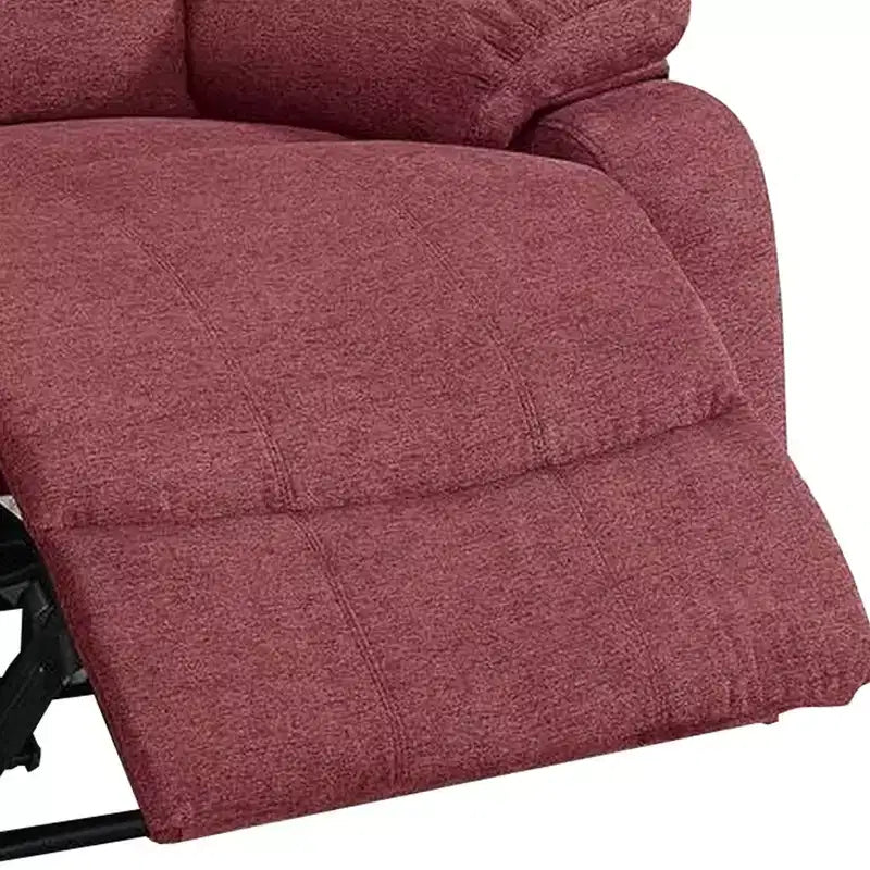 Sillón reclinable eléctrico de tela de 39 pulgadas Royal Hampton con puerto USB, rojo