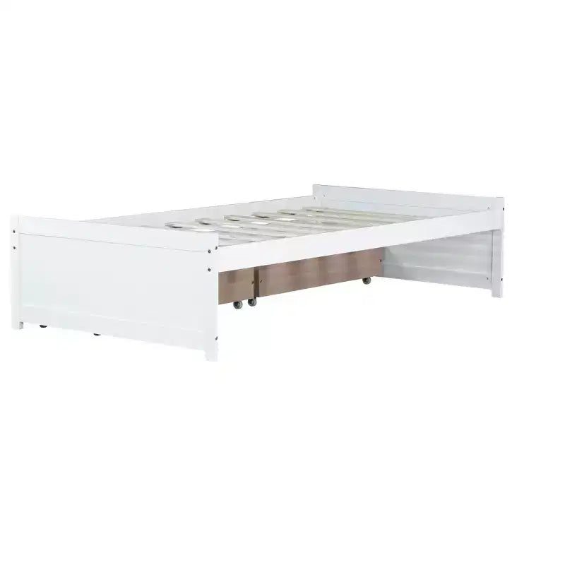 Cama de madera doble Luxystar con 2 cajones para habitaciones de huéspedes y niños
