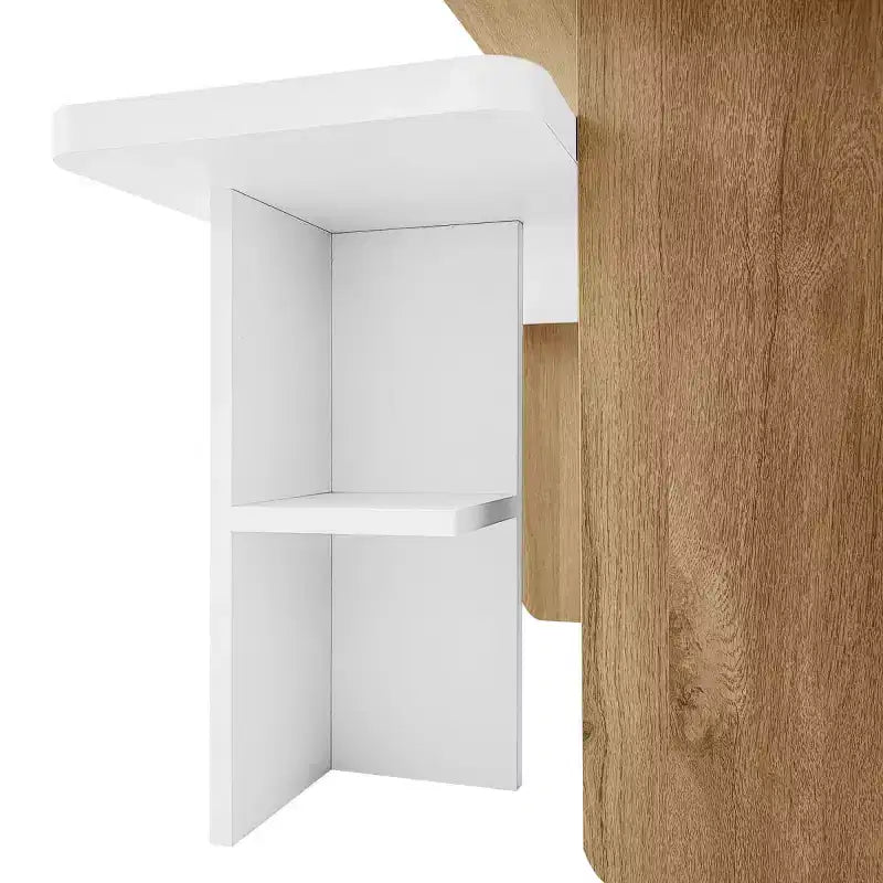 Mesa de centro para sala de estar, juego de 2, de madera natural y acabado moderno, mesas rectangulares anidadas con estante de almacenamiento - Panipeachy