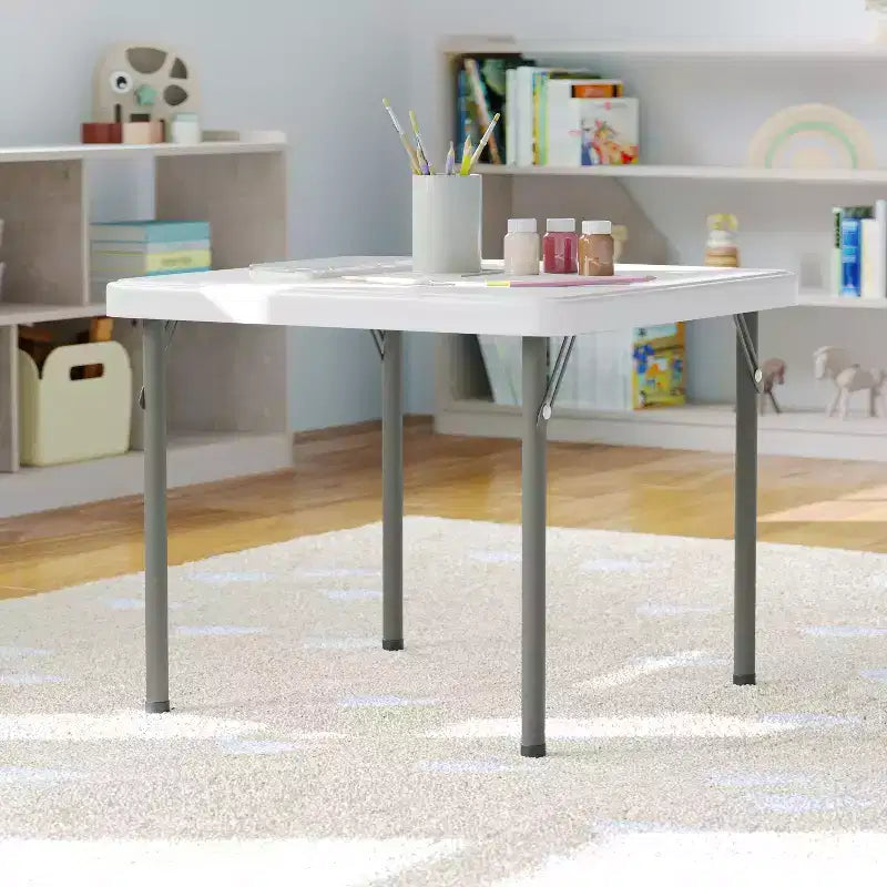 Flash Furniture Paige Mesa Plegable de Plástico para Niños con Patas con Bloqueo