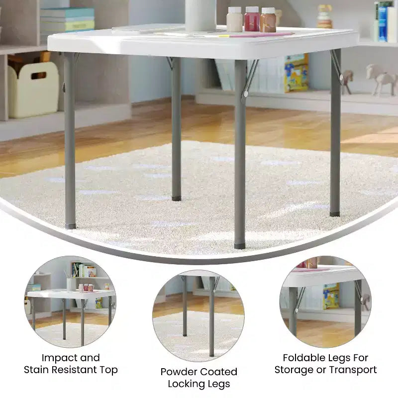 Flash Furniture Paige Mesa Plegable de Plástico para Niños con Patas con Bloqueo