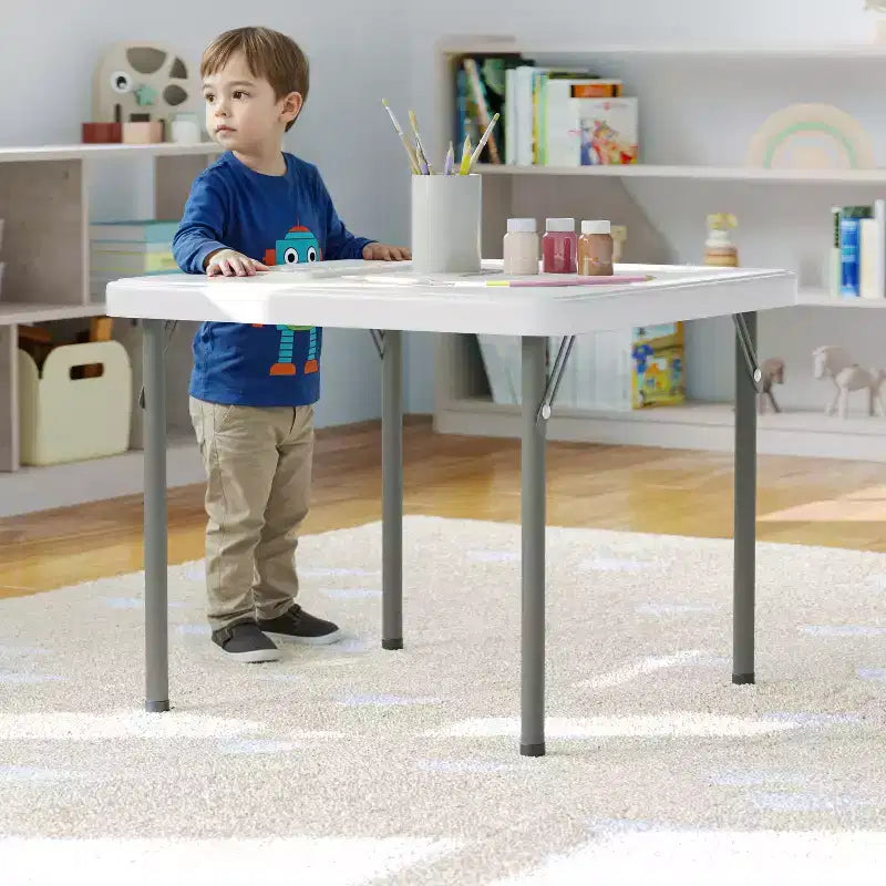 Flash Furniture Paige Mesa Plegable de Plástico para Niños con Patas con Bloqueo
