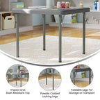 Flash Furniture Paige Mesa Plegable de Plástico para Niños con Patas con Bloqueo