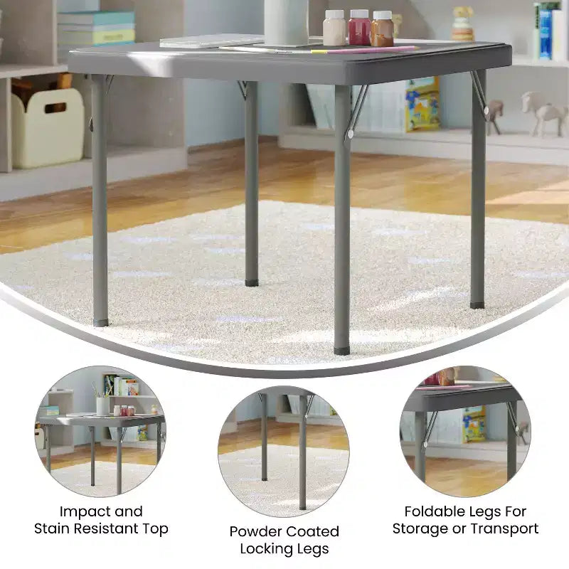Flash Furniture Paige Mesa Plegable de Plástico para Niños con Patas con Bloqueo